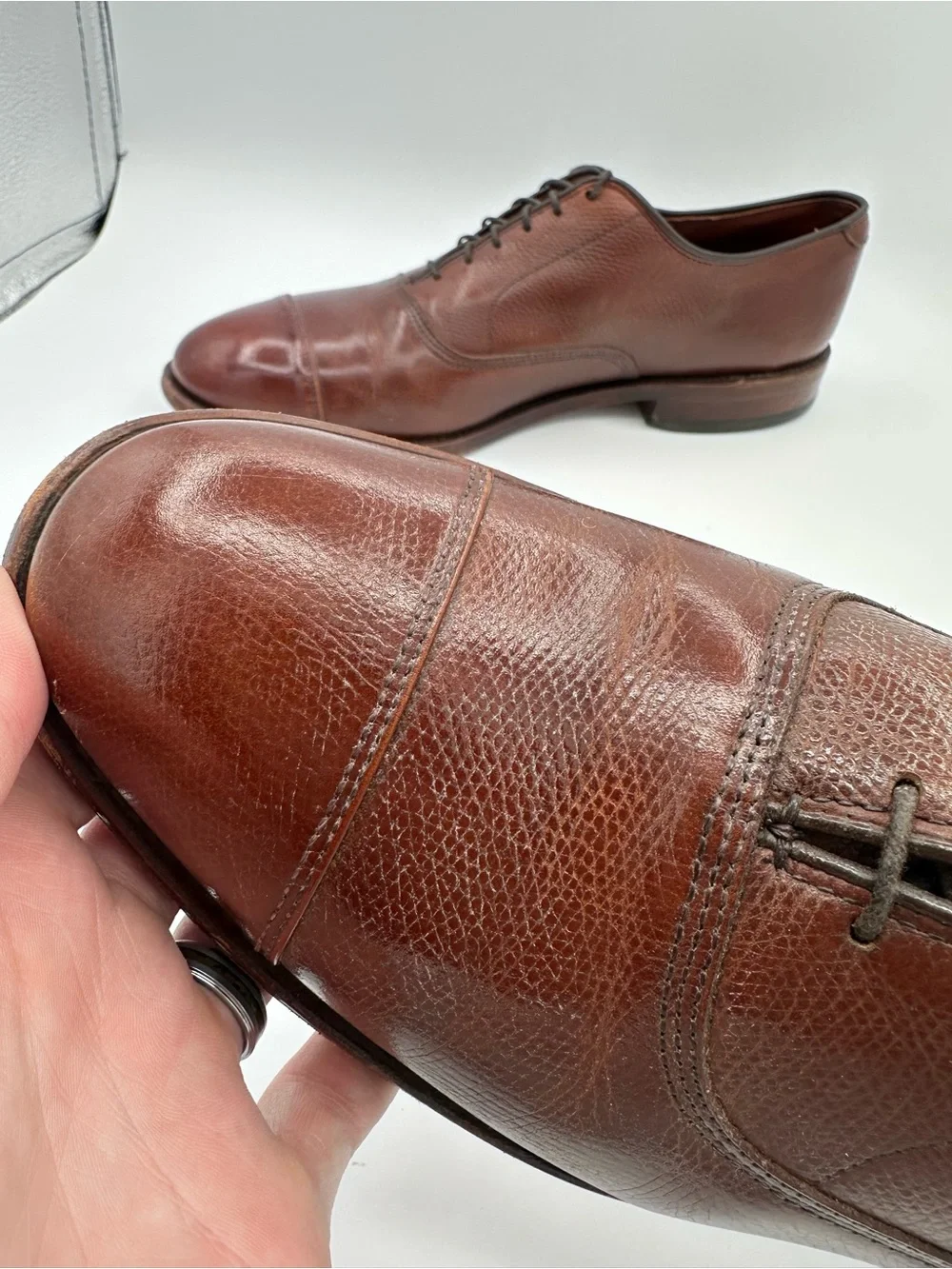 Allen Edmonds Park Avenue Cap Toe Brown Leather Oxford Dress Shoes